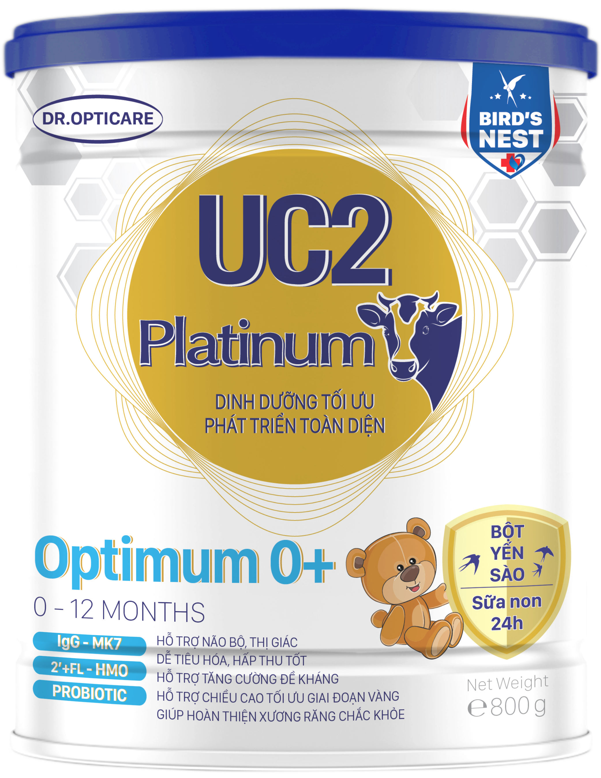 Hình ảnh Sữa bột UC2 Platinum Optimum 0+ 800g - Bổ sung bột yến sào và sữa non 24h (giúp bé phát triển toàn diện, dành cho trẻ từ 0-12 tháng tuổi)