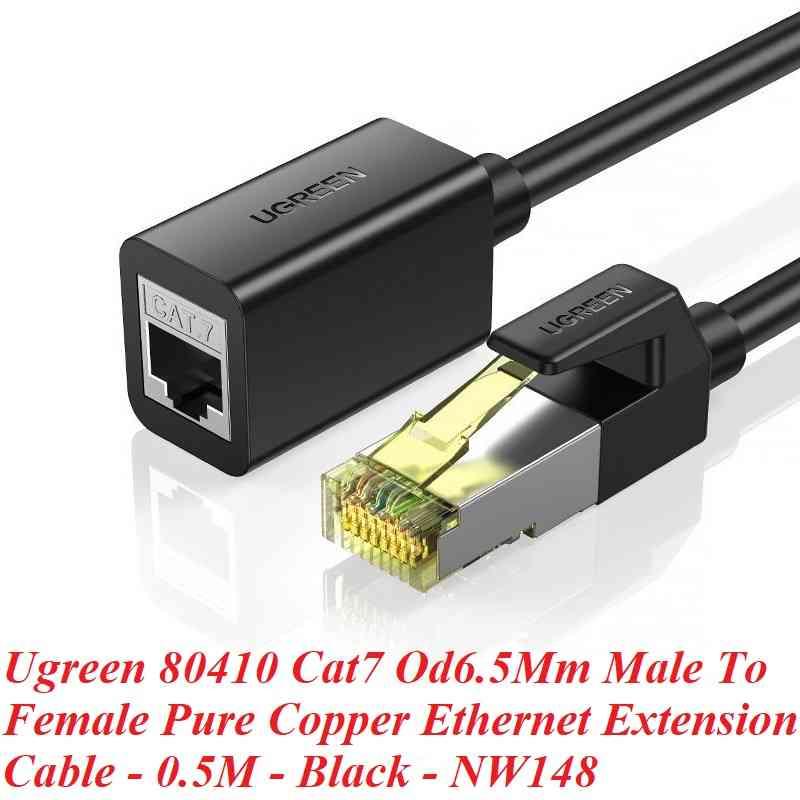 Ugreen UG80410NW148TK 0.5M Màu Đen OD6.5mm Cáp Cat7 nối dài dài 0.5M - HÀNG CHÍNH HÃNG