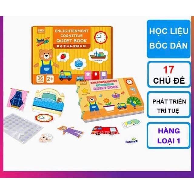 Học liệu bóc dán thông minh cho bé, học liệu busy book 17 chủ đề đa dạng dùng nhiều lần