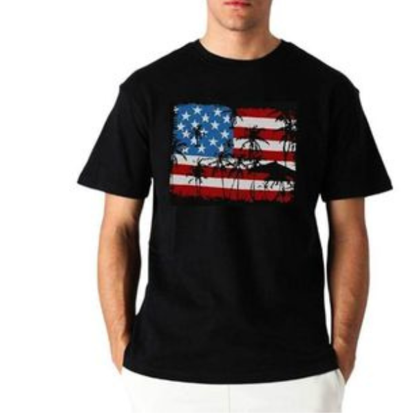 Áo Thun Nam Nữ Form Unisex Mặc Cặp, Áo In Hình Cờ Mỹ, Hình Chữ USA, Chất Thun Cotton Dày Mịn, Mã SP TM001