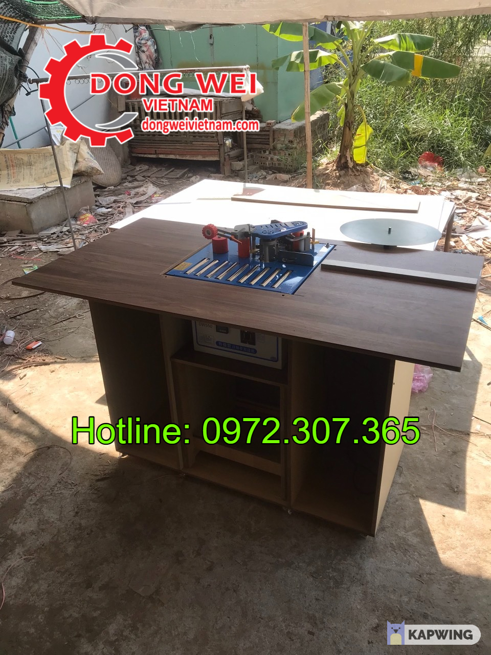 Máy dán cạnh 2 chức năng DW550 Tích hợp hệ con lăn trên bàn