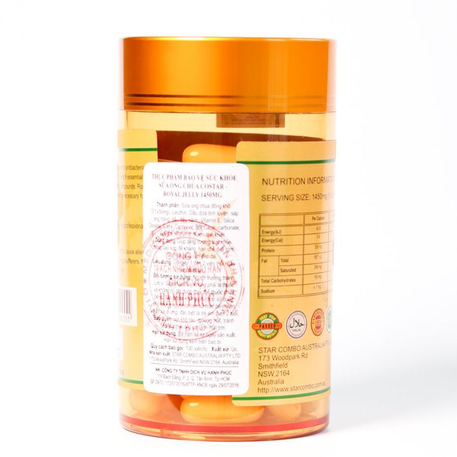 Thực phẩm chức năng Sữa Ong Chúa Costar Royal Jelly Soft Gel Capsules 1450mg