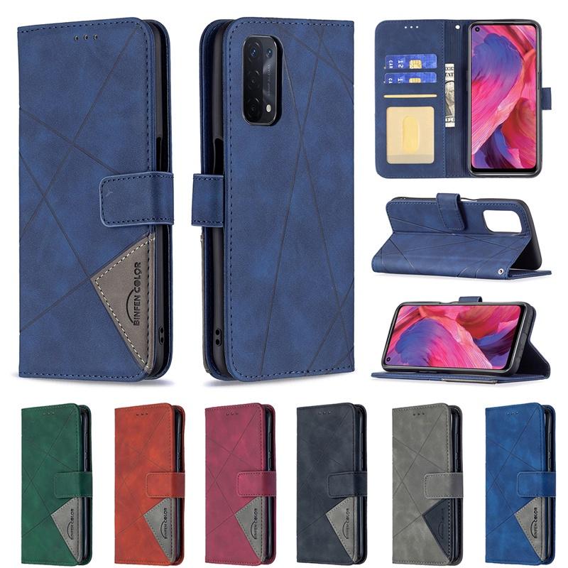 Ốp điện thoại da dạng ví đế lật cho OPPO A15 A54 4G A74 A94 A93 A55 5G F19 PRO PLUS RENO5Z 5G RENO5F