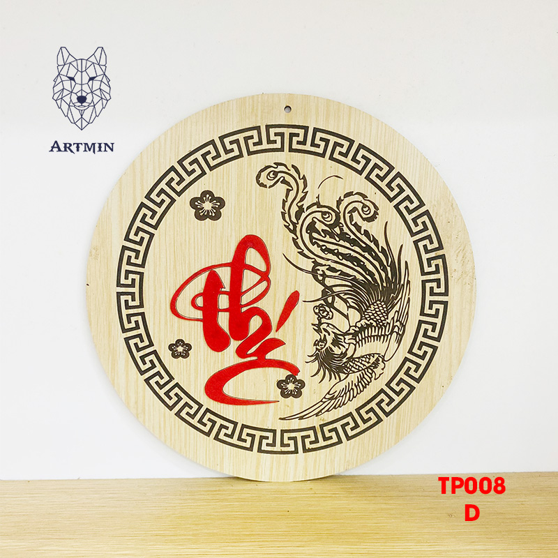Chữ Phúc Hoa Văn Thư Pháp - Bảng Gỗ Decor - Trang Trí Nhà Cửa - Tết