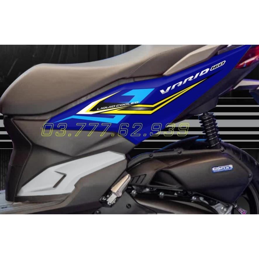 Bi Decal Tem rời Vario 160 xe xanh dương - mẫu xanh vàng nổi bật