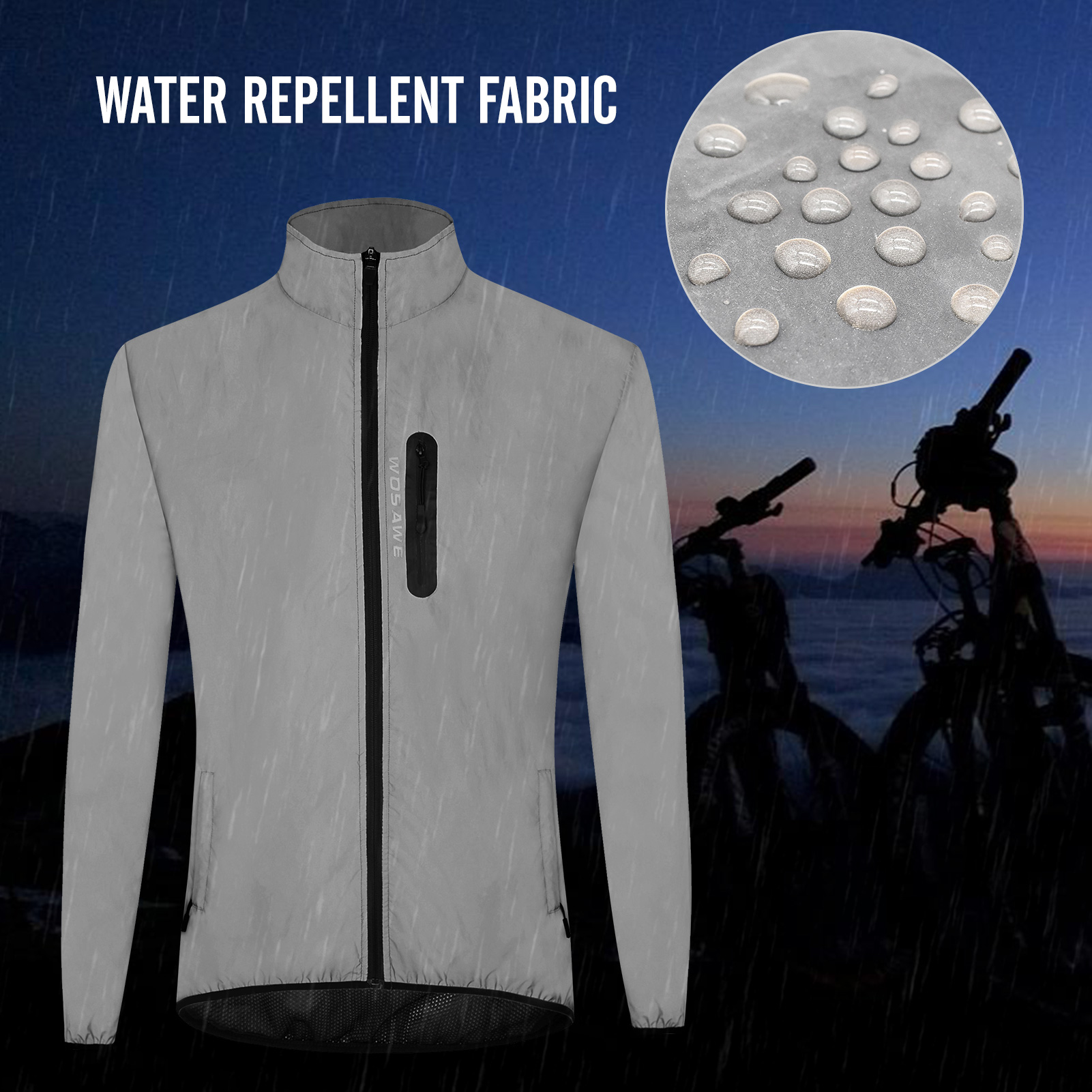 Áo khoác phản quang, không thấm nước, giúp chống gió