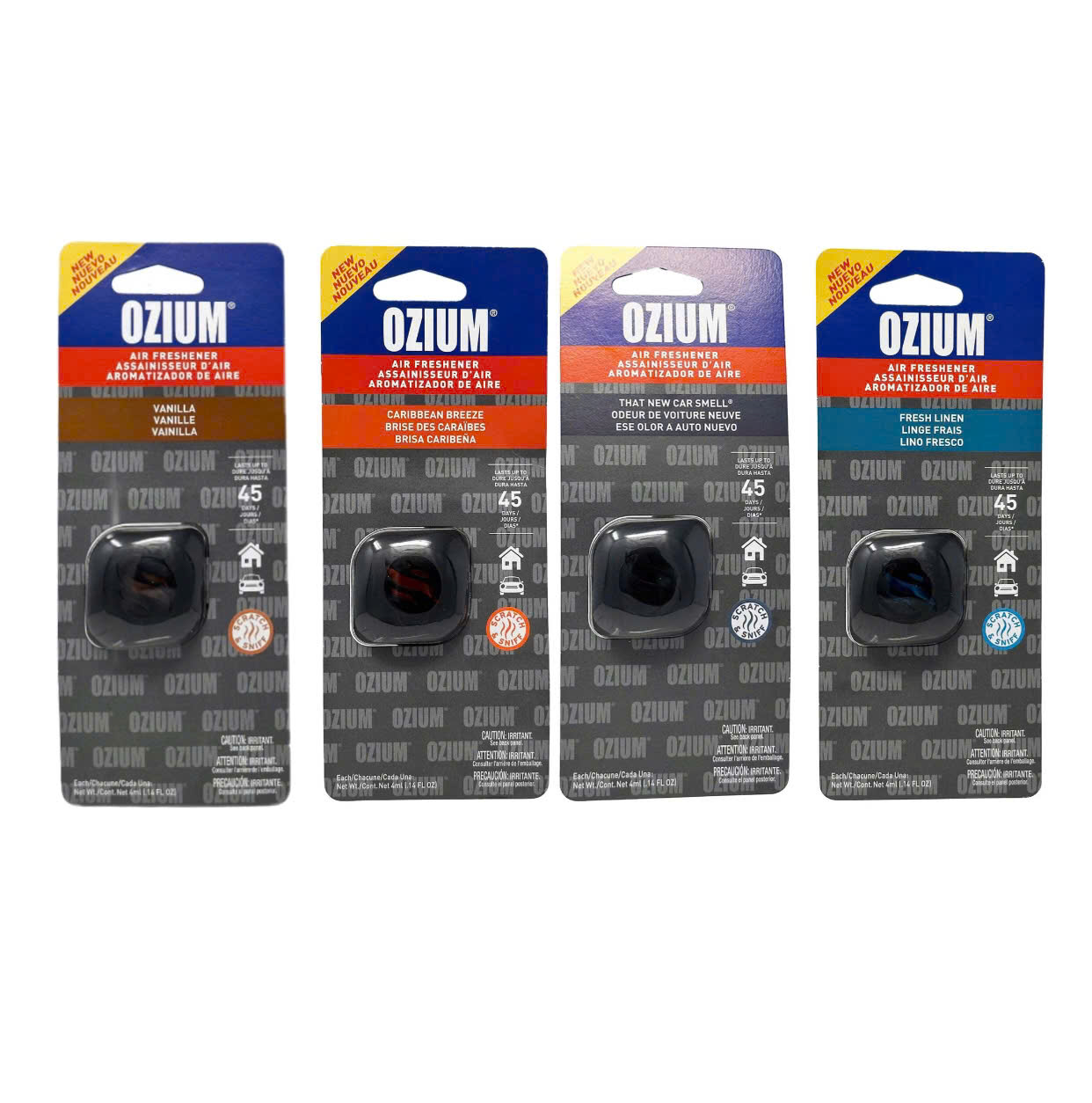 Nước hoa kẹp cửa gió điều hòa xe hơi, hiệu OZIUM, 4ml/cái
