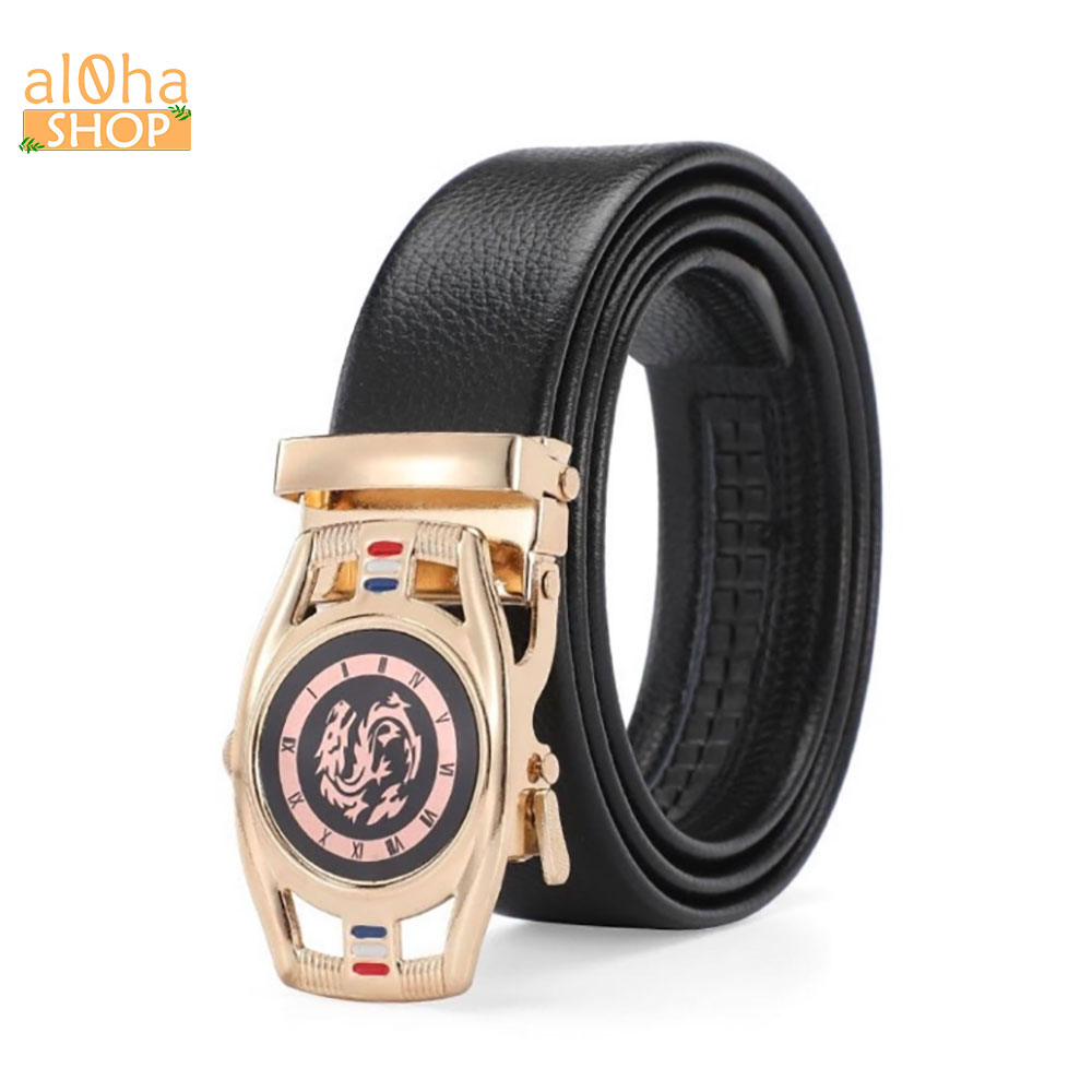 Thắt lưng da nam khoá tự động cao cấp mặt rồng kim loại phong cách thời trang - al0ha Shop