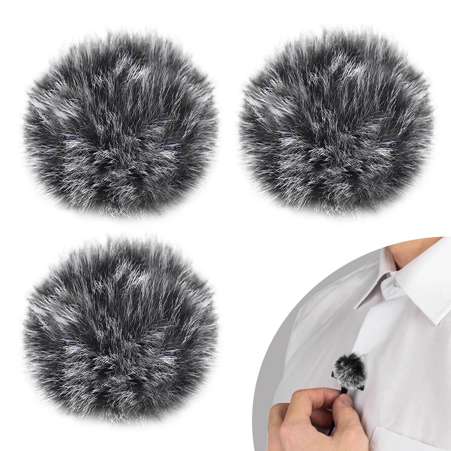 3 mảnh Bảo vệ gió lông cho micro, bảo vệ gió micrô, kính chắn gió micro lông, kính chắn gió micro mini, bảo vệ micro của Lavalier, bảo vệ gió lông, bộ lọc micrô Lavalier