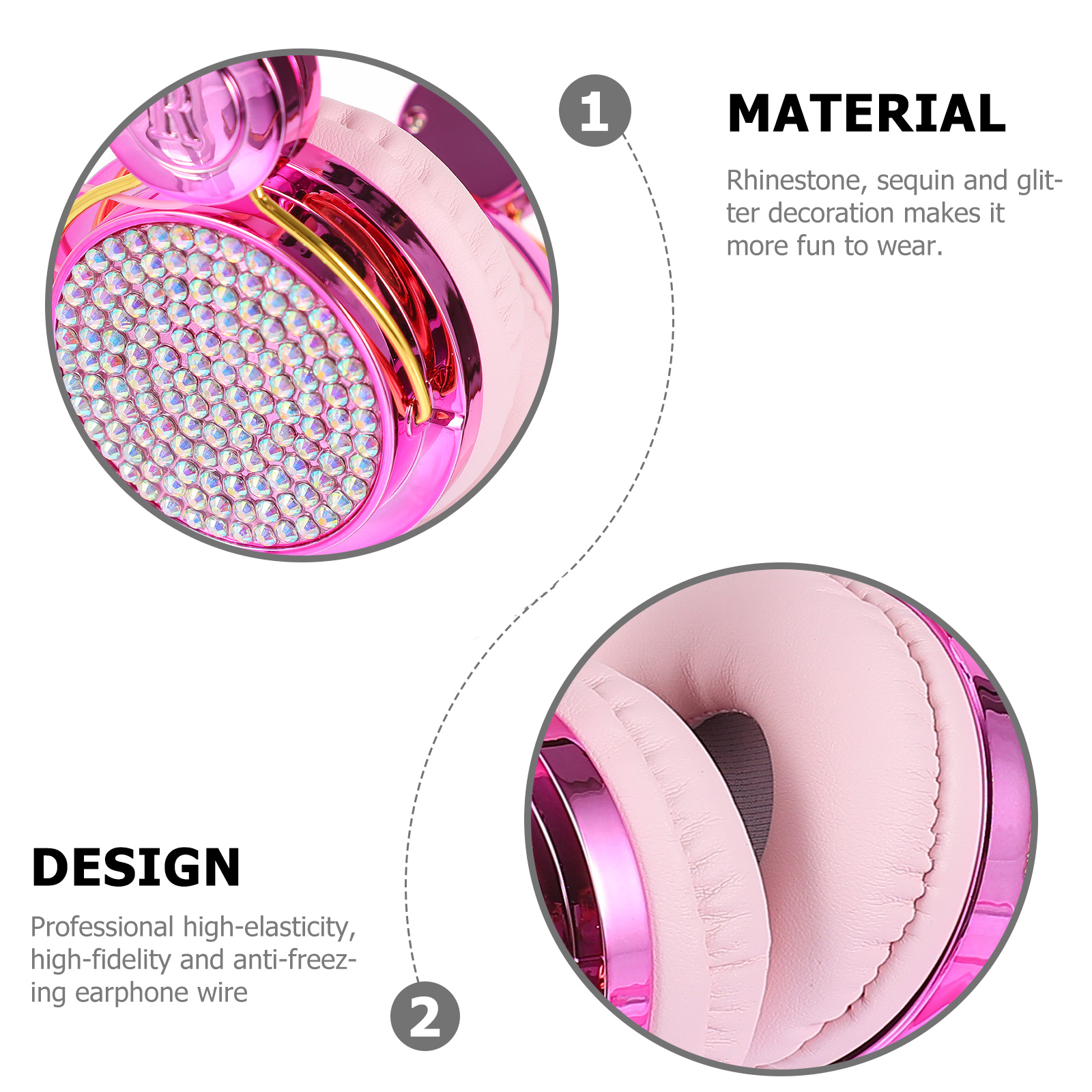 Tai Nghe Di Động Trên Tai Nghe Có Dây Điều Khiển Đáng Yêu Máy Tính Tai Nghe Chụp Tai