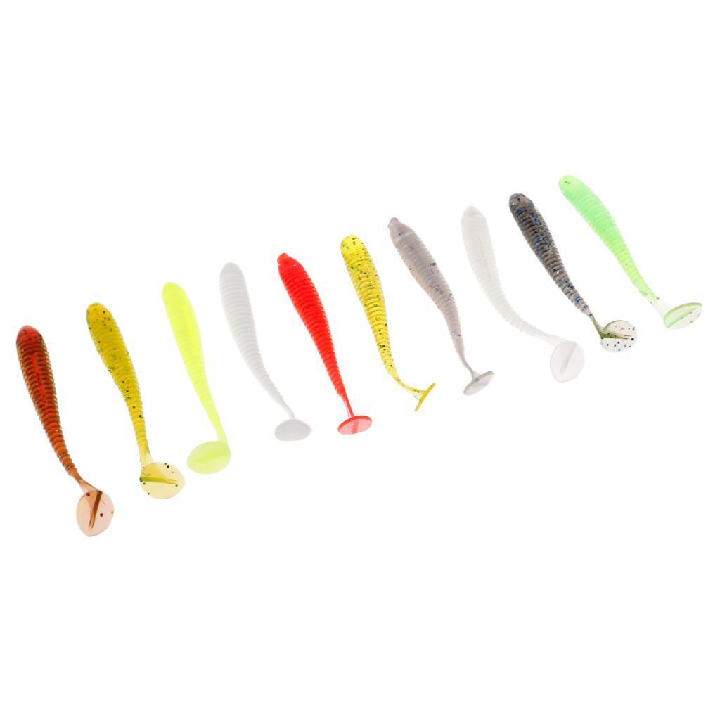 10x T Tail Soft Fishing Baits Lifelike Worm Fishing Lure Crankbait Bass Bait