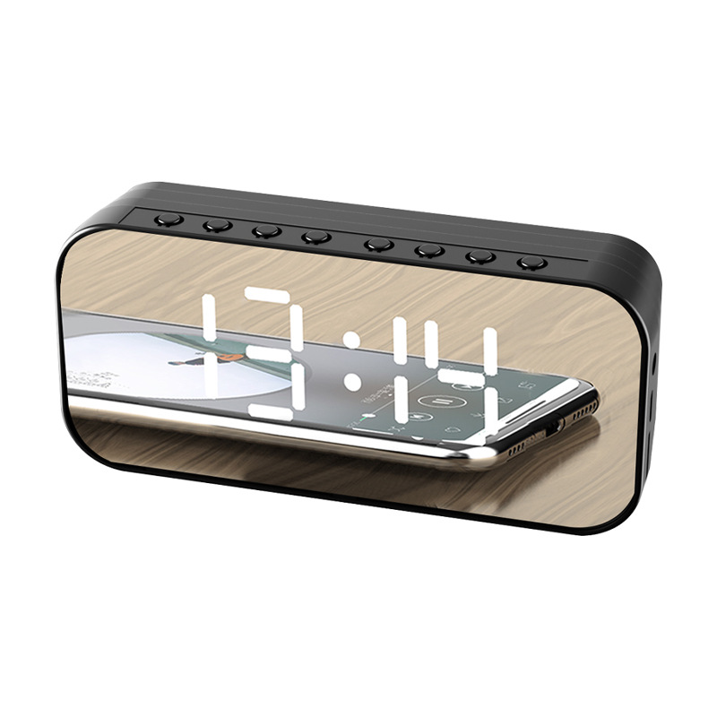Loa Bluetooth Mặt Gương Kiêm Đồng Hồ Báo Thức A18 - Có Khe Cắm Thẻ Nhớ