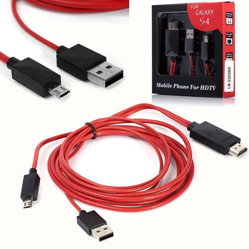 Cáp MHL to HDMI kết nối Điện thoại lên Tivi (đỏ)