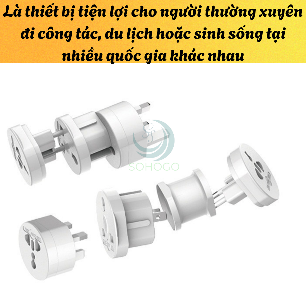 Bộ chuyển đổi ổ cắm điện du lịch đa năng 4 trong 1- Adapter chuyển đổi phích cắm quốc tế đa năng- Ổ cắm du lịch toàn cầu đa chuẩn- Bộ đổi nguồn đa năng du lịch quốc tế- Travel Universal Plug Adapter 4-in-1...Hàng nhập khẩu