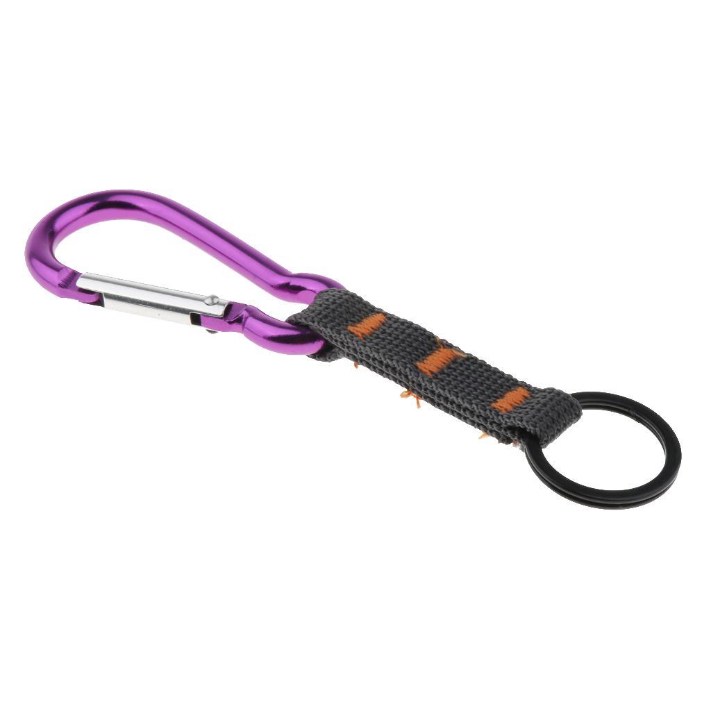 Molle Gear Metal Carabiner Key Ring with Webbing Strap Hook Buckle Connector for Keys Holder Organizer