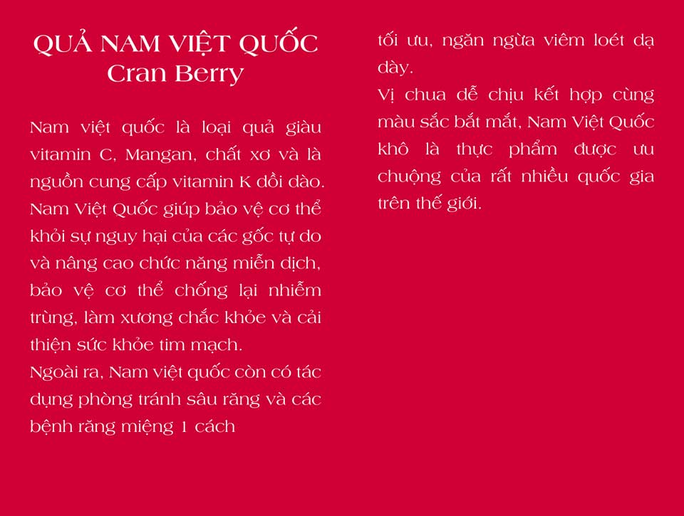 Nam Việt Quốc Sấy Khô Only Nature Dried CranBerries (450g)