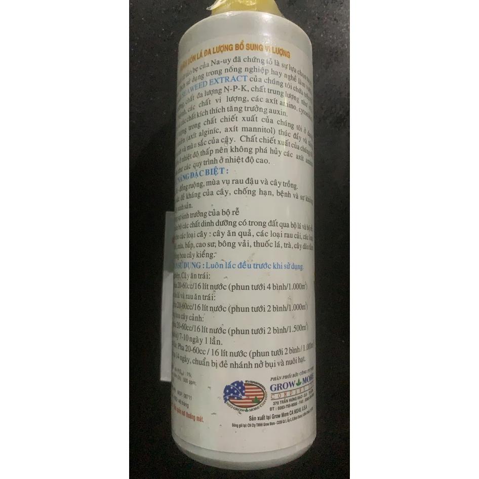 Phân bón hữu cơ Growmore Seaweed Extract Rong biển Nhập khẩu Mỹ lọ 473ml