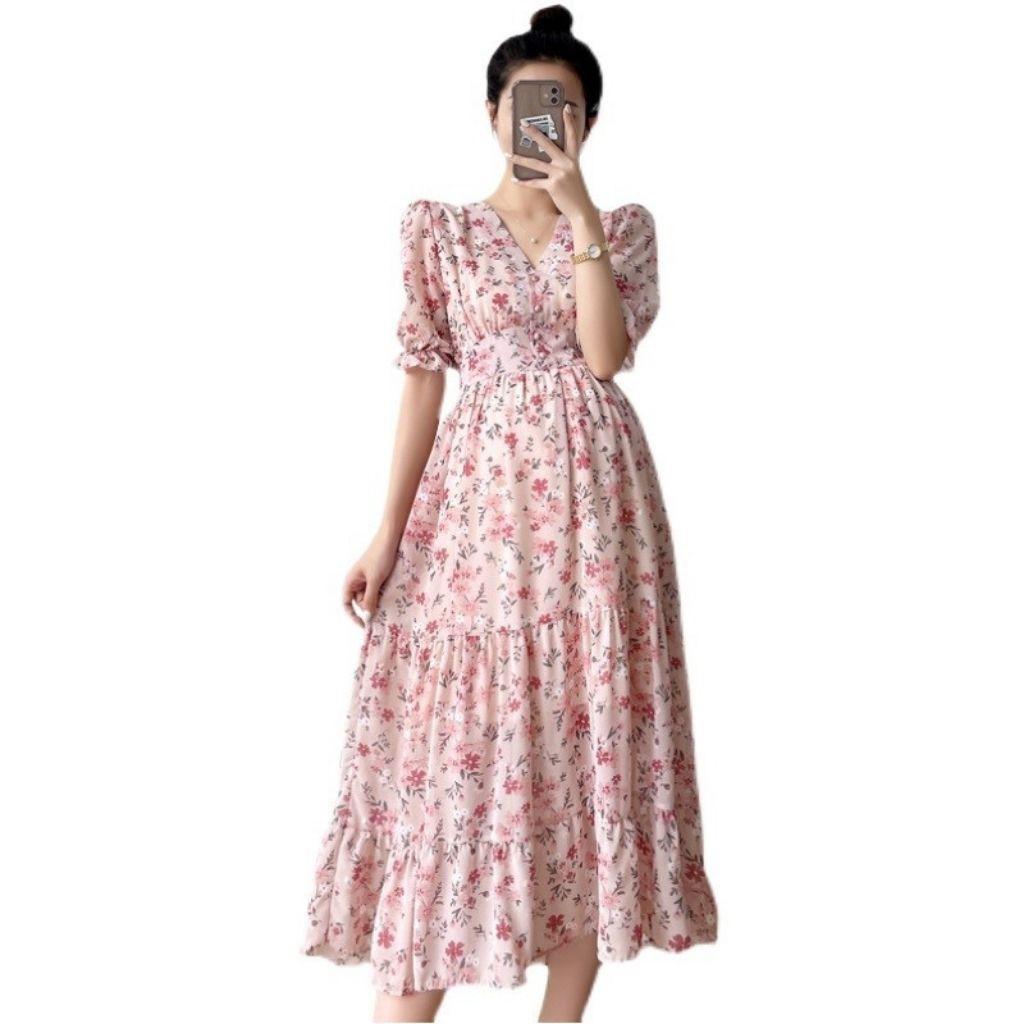 Váy bầu đầm bầu chất Lụa Hàn mềm mạithiết kế sang chảnh mặc đi làm đi chơi đều đcFree size 43~68kg