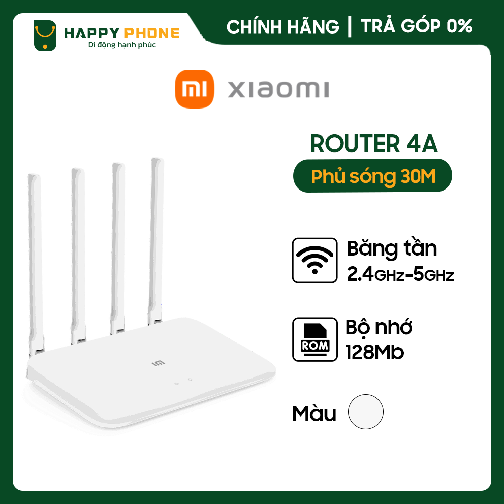 Thiết Bị Định Tuyến Mạng Không Dây Xiaomi Mi Router 4A Trắng - Hàng chính hãng