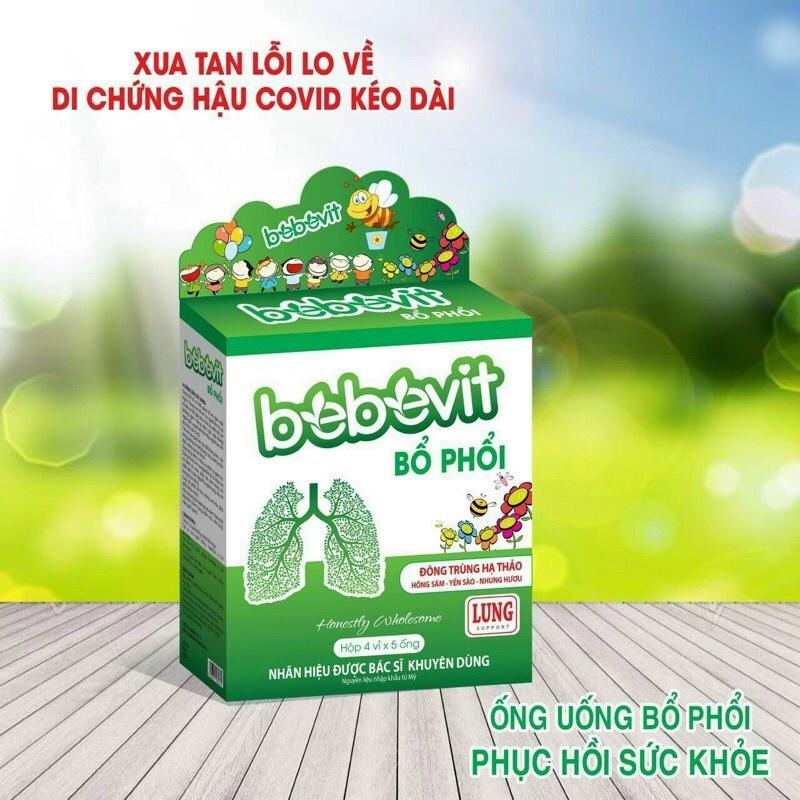 Bebevit Bổ Phổi - Đông trùng hạ thảo, hồng sâm, yến sào giúp bổ phổi và tăng cường chức năng phổi - Hộp 20 vỉ