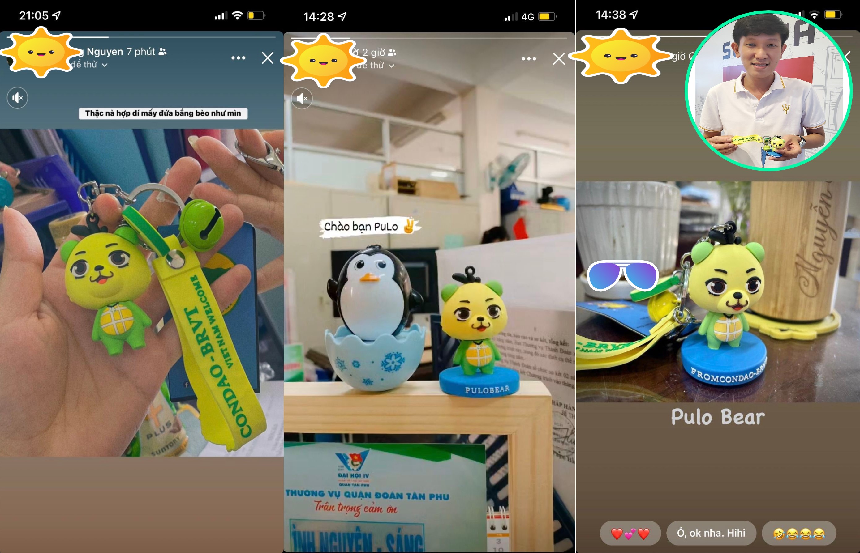 Quà lưu niệm Móc khóa kiêm vật trang trí Gấu Pulo