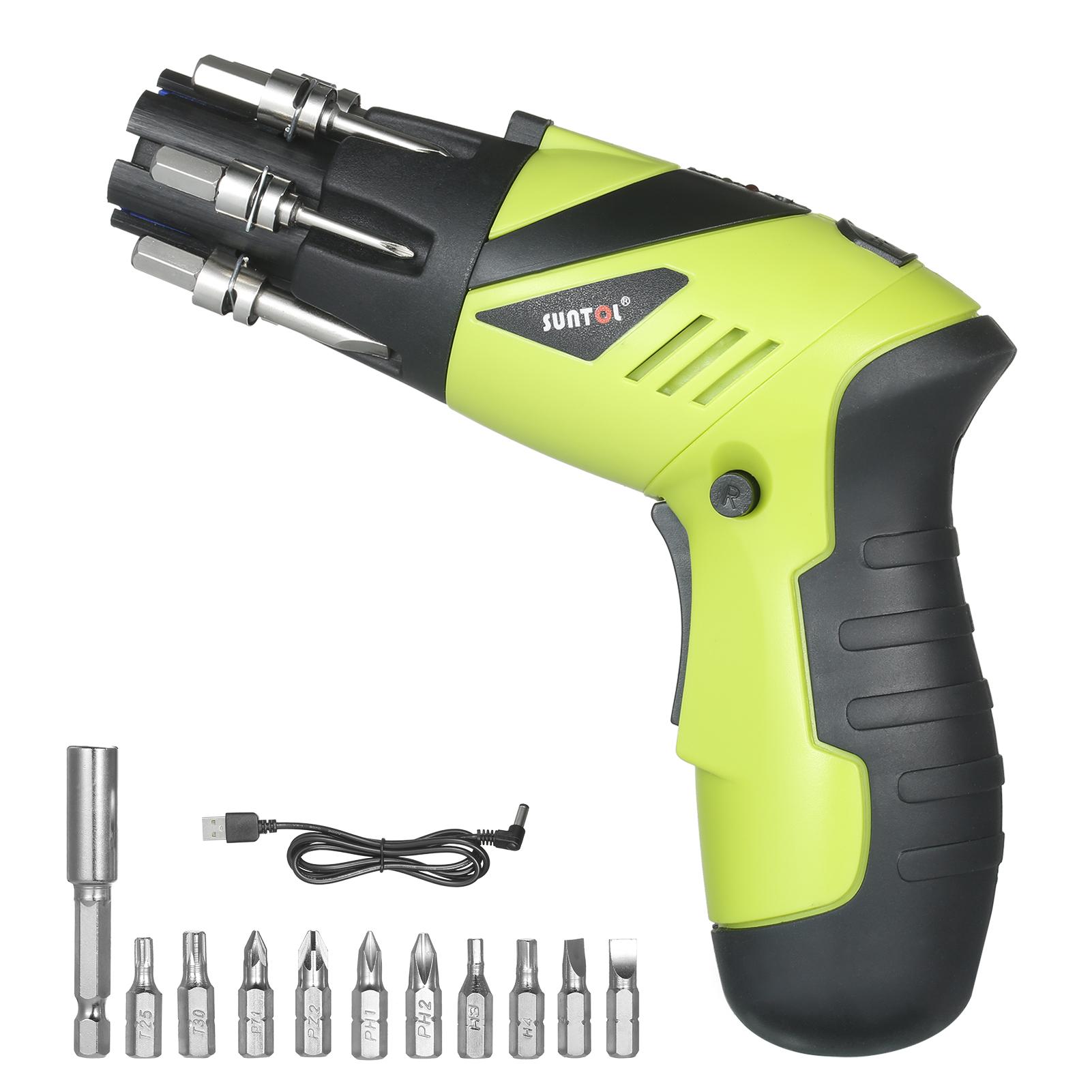 48-Piece 3.6V Rechargeable Cordless Screwdriver Kit 1/4 Inch Drive 6N.m Power Screwdriver Set with Extension Screwdriver