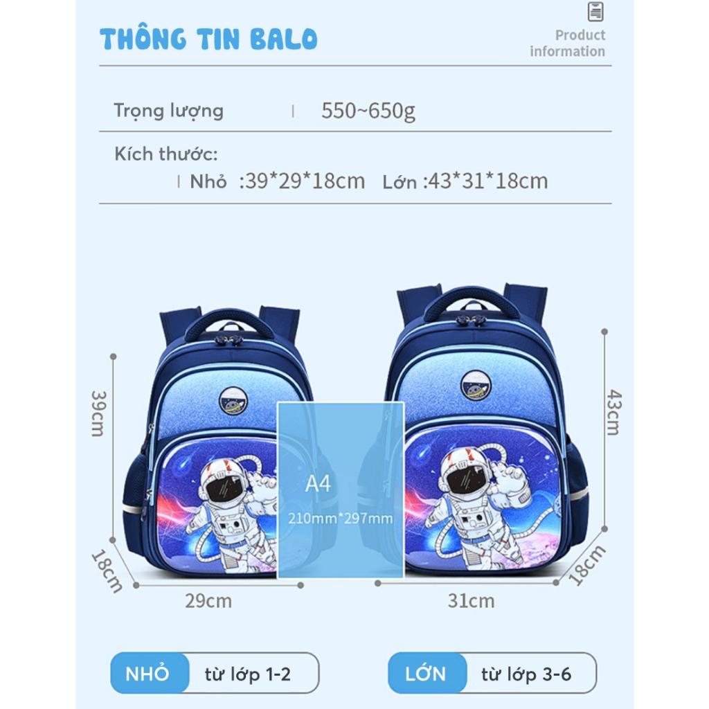 Balo chống gù cho bé đi học tiểu học form hộp đứng nhiều ngăn vải oxford cao cấp chống nước 18-151 - Pony Tím