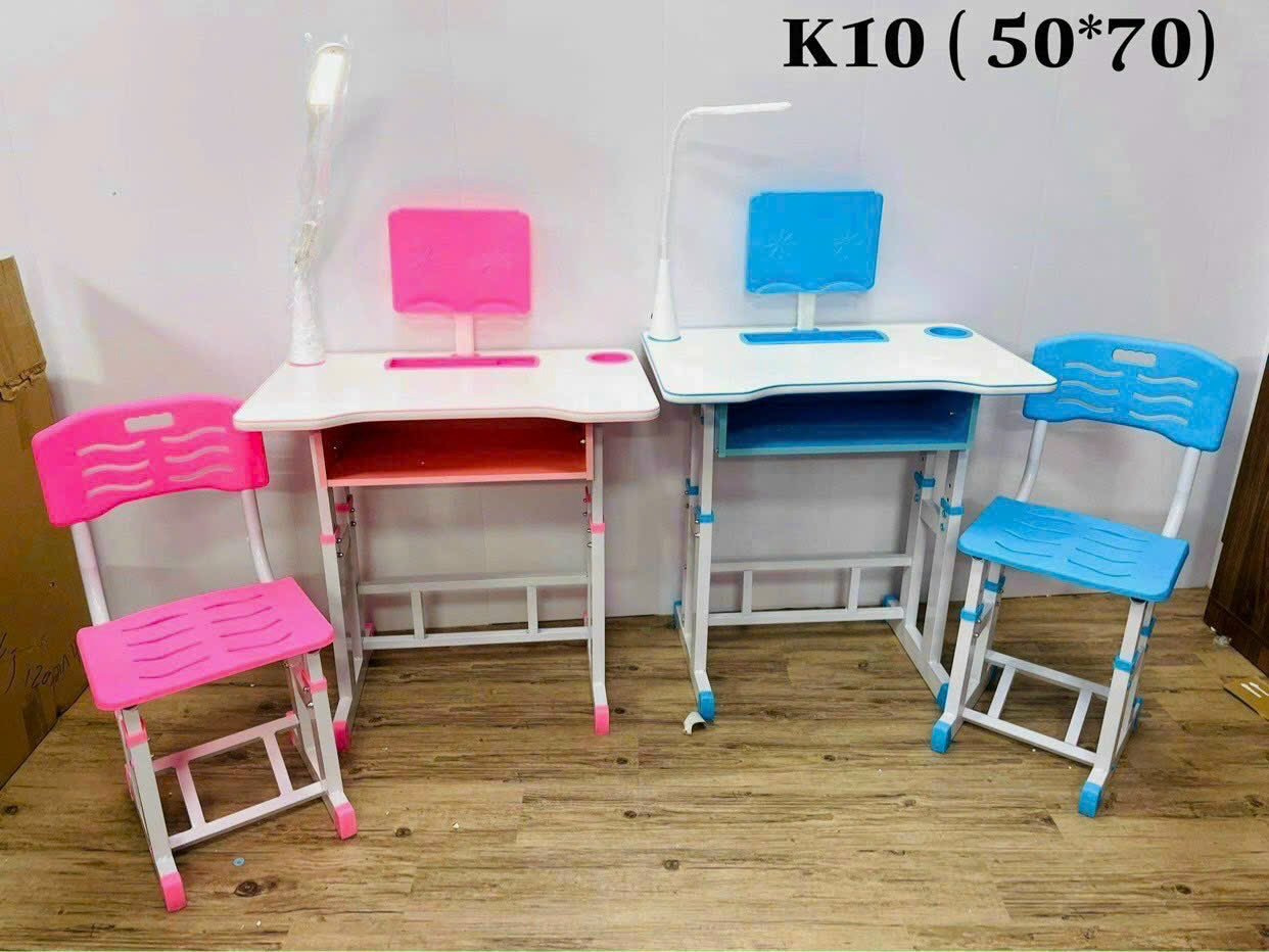 Bộ bàn ghế học sinh thông minh  CTK10 Juno Sofa có đèn giá để sách ngang 80 cm