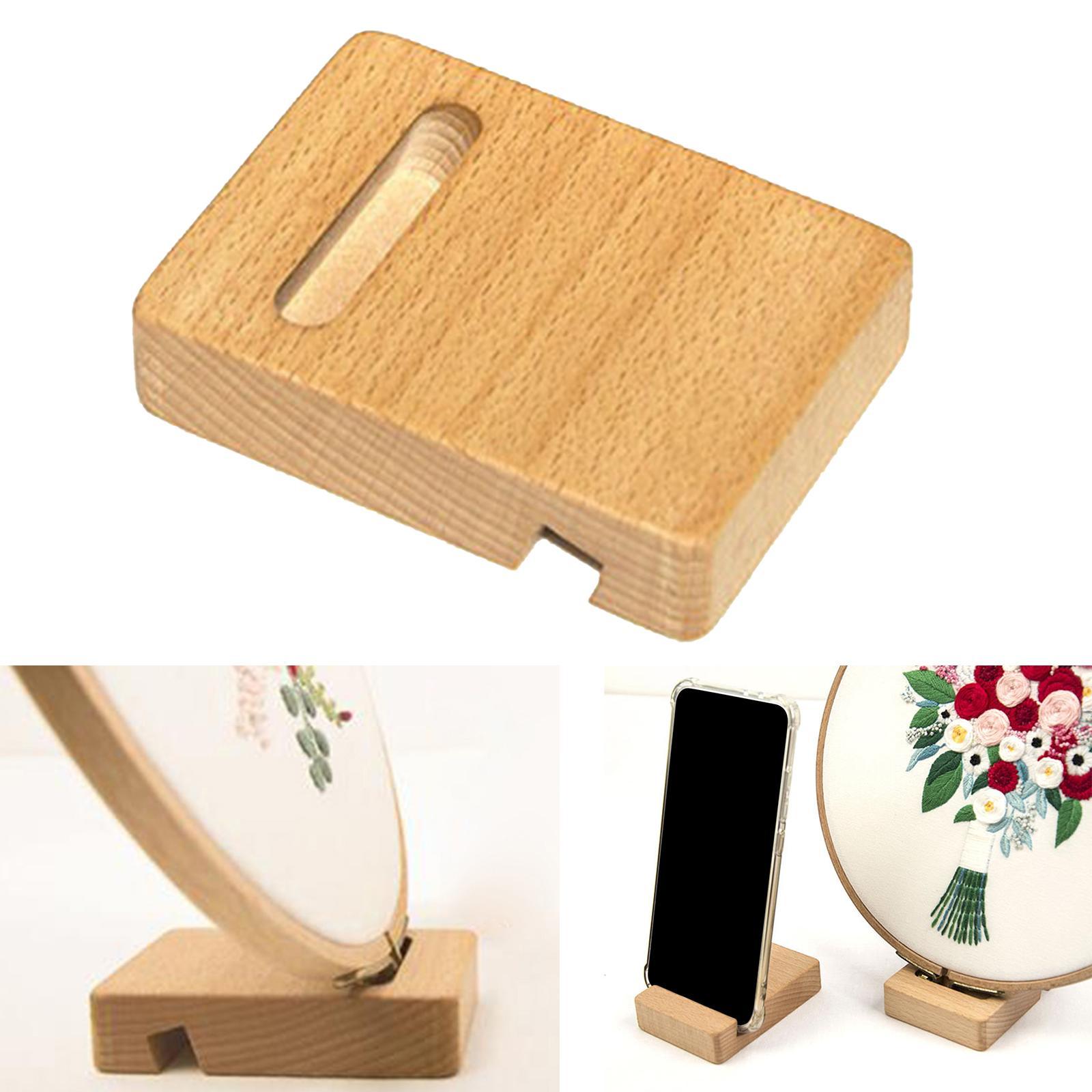 Embroidery Hoop Phone Stand Cross Stitch Needlework Decor Frame Stand DIY