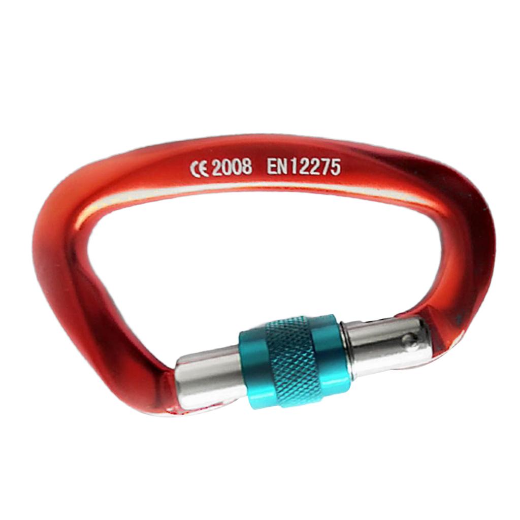 25KN Screw Locking Carabiner Aluminum Rock Climbing Descending Buckle Hook Outdoor Sports Hardware