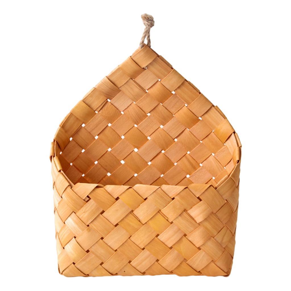 2x Woven Storage Basket Hanging Laundry Basket Flower Container Bin D A