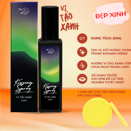 Kissing Spray vị Táo Xanh LOLI & THE WOLF, Tặng Kèm Mút Rửa Mặt