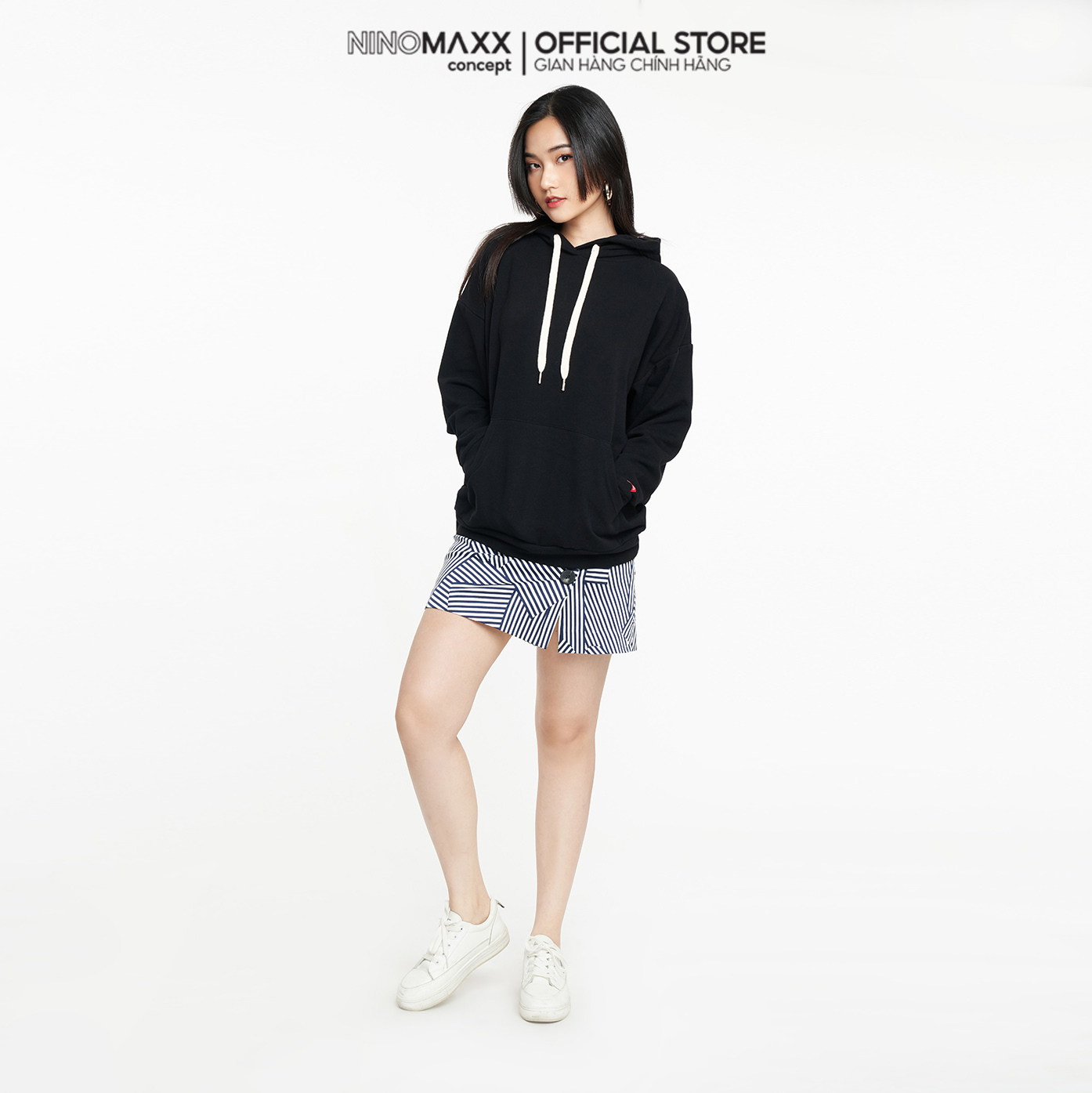 NINOMAXX Áo hoodies Nữ tay dài chất liệu cotton 2204013