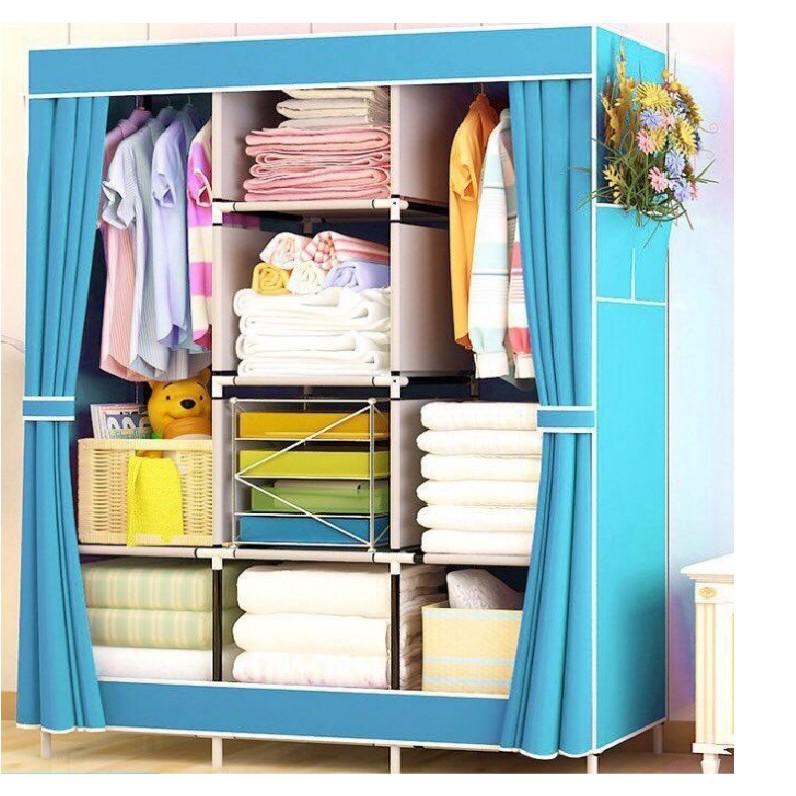 Tủ vải 3 buồng 8 ngăn trơn loại lớn