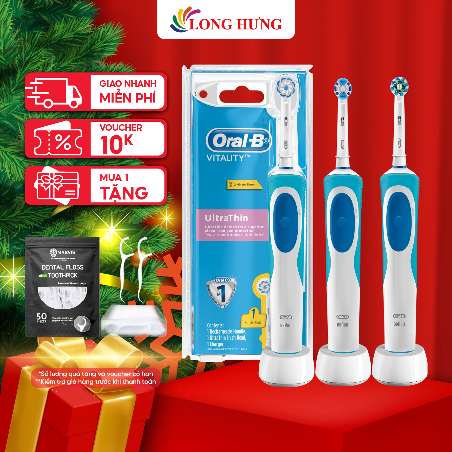 Bàn chải điện Oral-B Vitality Ultrathin D12.513 - Hàng chính hãng