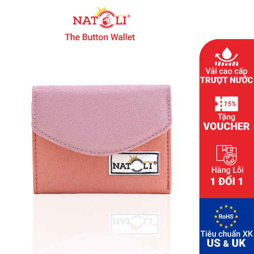 Ví cầm tay nữ mini cute BST The Button Wallet V5 chính hãng NATLOLI nhỏ gọn kháng nước nhiều ngăn cao cấp