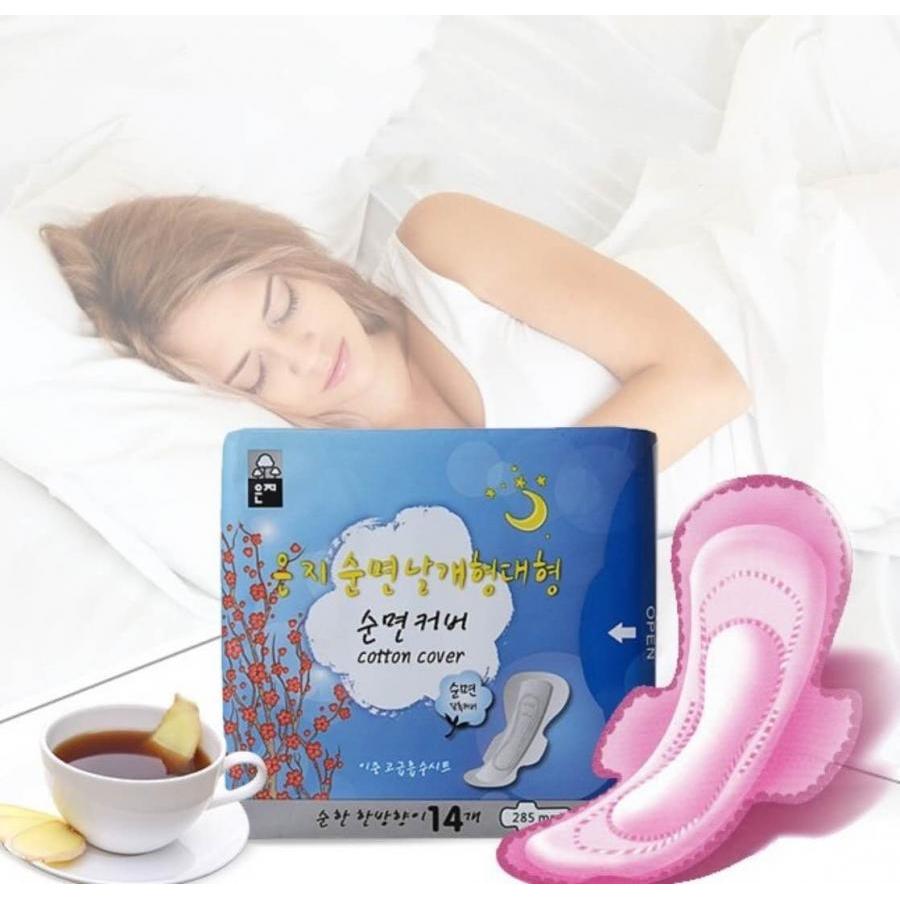 Băng vệ sinh ban đêm EUNJEE nhập khẩu từ Hàn Quốc - 28,5cm - 8 miếng (có cánh)