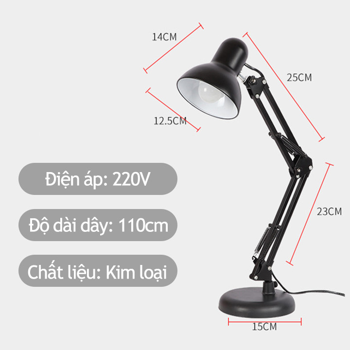 Đèn học kẹp bàn đế tròn MT-811