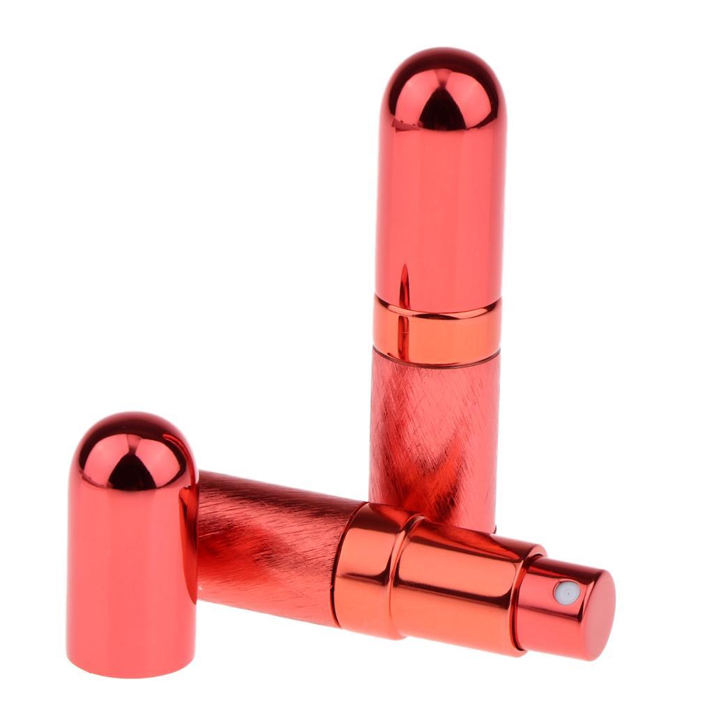 2Pcs Portable 6ml Refillable Perfume Atomizer Empty Bottle Pump Spray Red