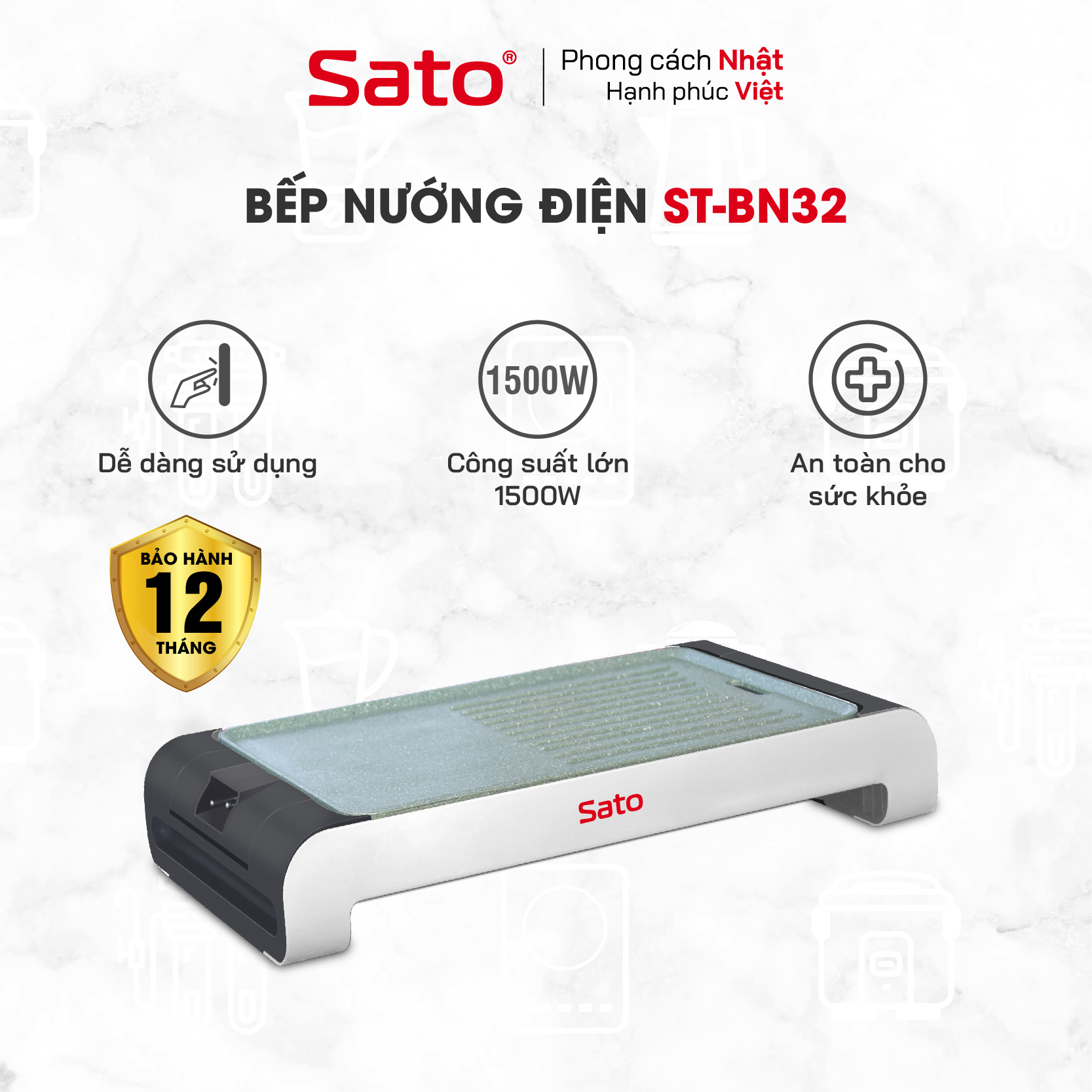 Bếp nướng điện SATO BN32 - Hàng chính hãng