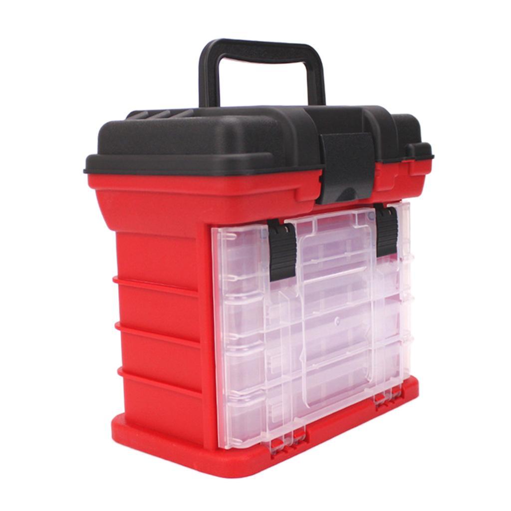 Utility Fishing  Box 4-Layers Fishing Case Large Capacity Red