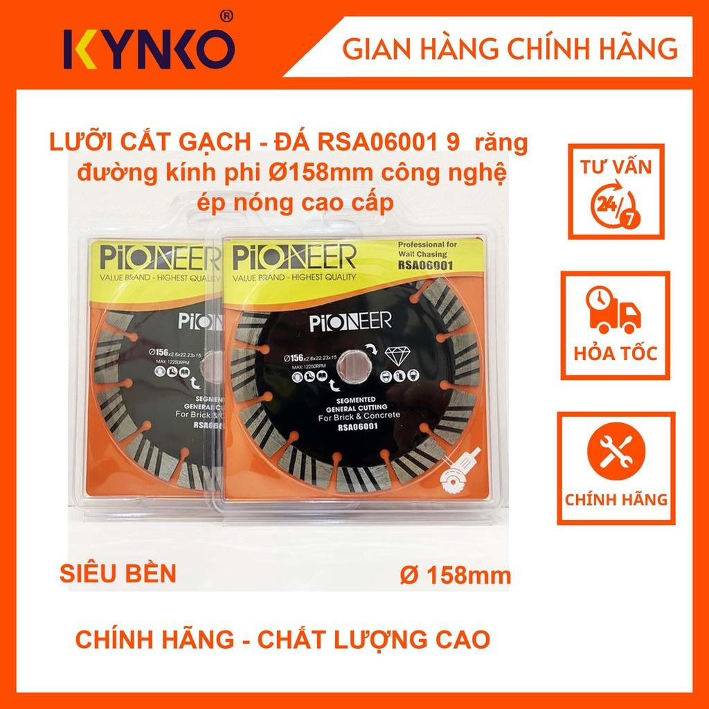 LƯỠI CẮT GẠCH - ĐÁ RSA06001 9  răng  đường kính phi Ø158mm công nghệ ép nóng cao cấp