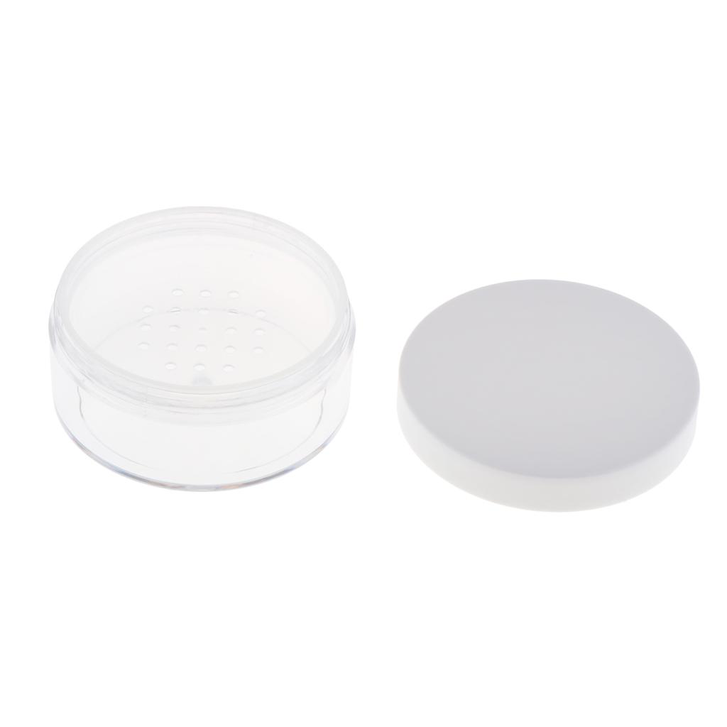 3x Loose Powder Container Powder Puff Case Powder Makeup Storage Jars White
