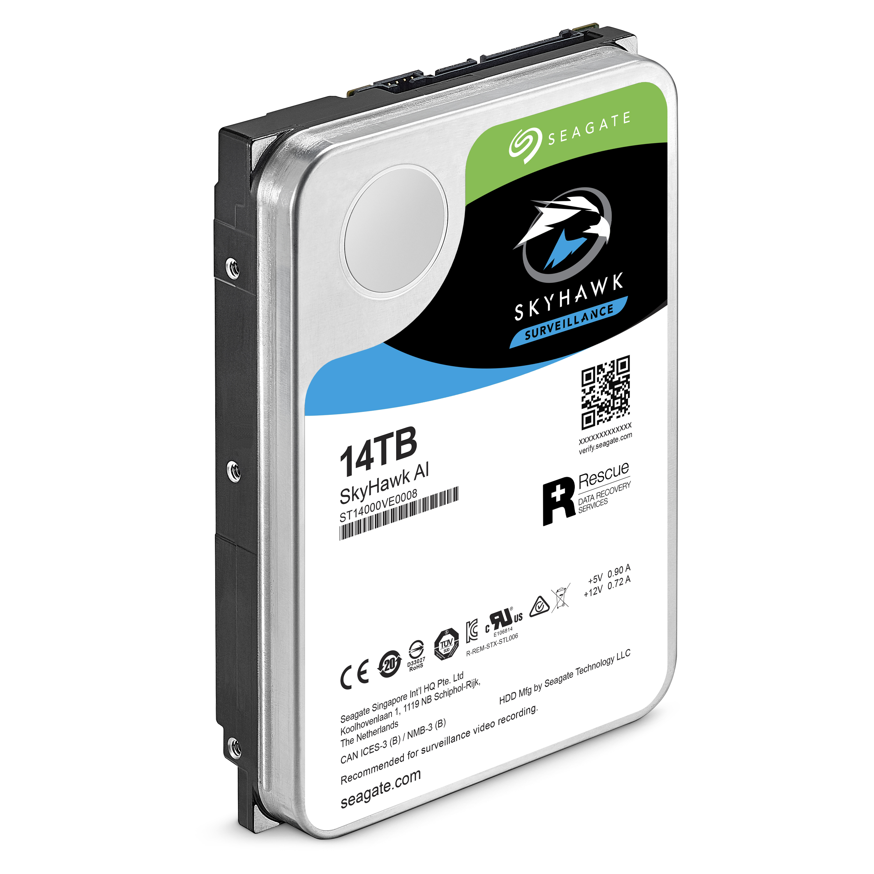 Ổ Cứng Camera HDD Seagate SKYHAWK AI  14TB/3.5/7200rpm ST14000VE0008 - Hàng Chính Hãng