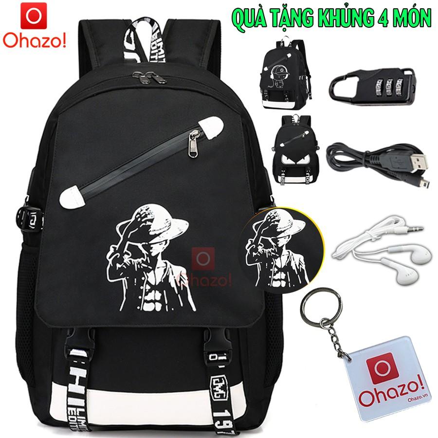 Balo nam nữ đi học phong cách Luffy phát sáng cực độc -TẶNG cápUSB+Khóasố+TaiNghe+Móckhóa- Cặp đi học HOT trend 2021