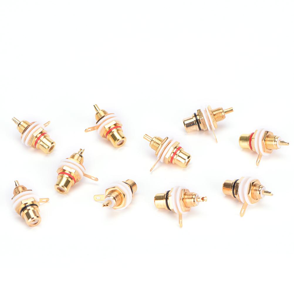 RCA Nữ Jack 10pcs mạ RCA Đầu nối Gold Gold Chassis Audio Socket