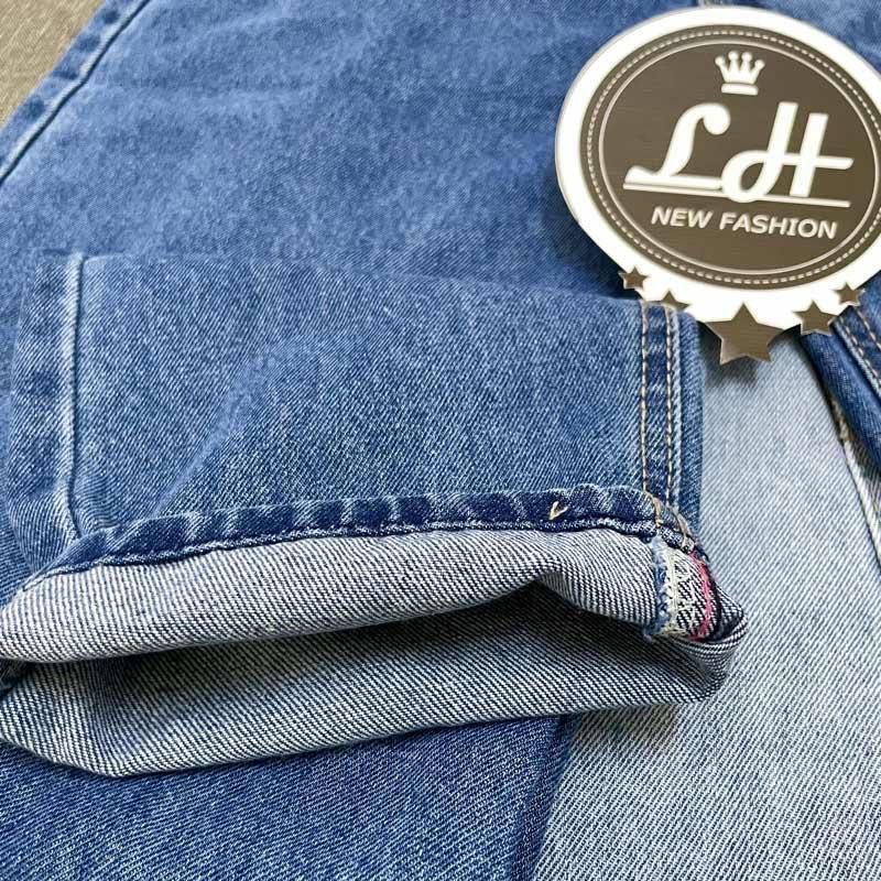 Quần baggy jean nữ siêu cao 2 nút cách điệu lưng Ms 121