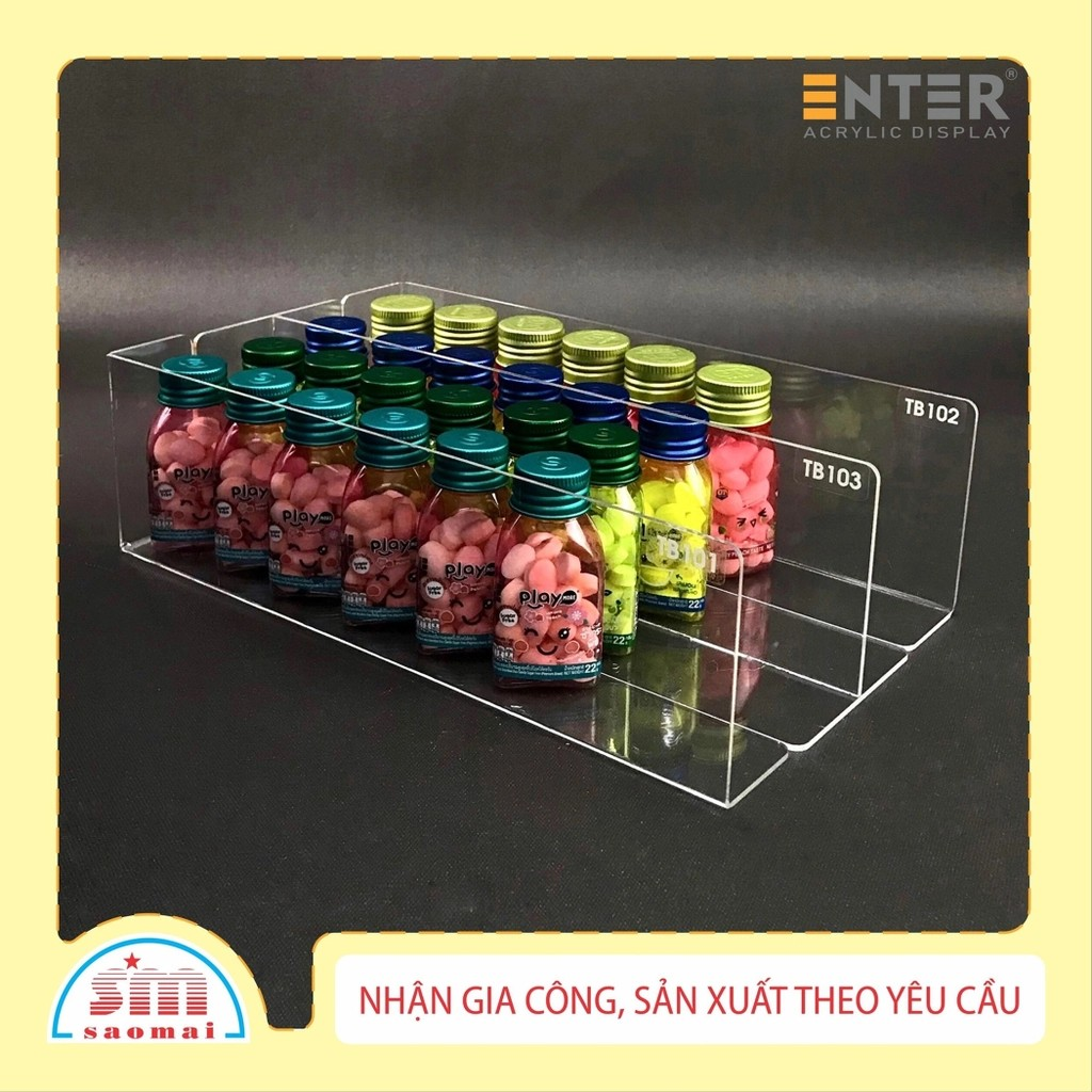 Kệ mica chữ L Enter TB102 270x40x80mm mica dày 2mm