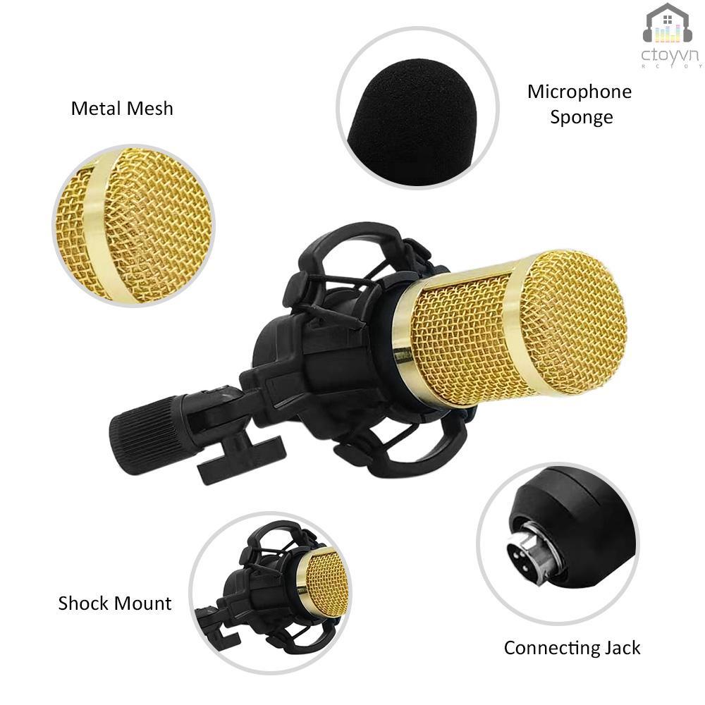 Bộ micro thu âm BM800 độ nhạy cao cho điện thoại máy tính