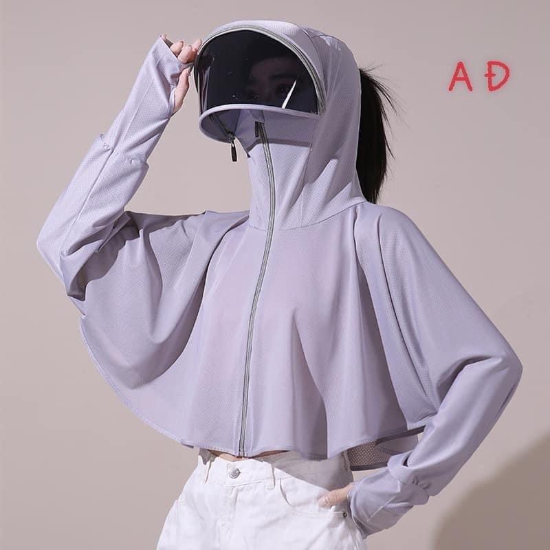 Áo chống nắng che mặt ngắn chống tia cực tím UV cho nữ che nắng toàn diện